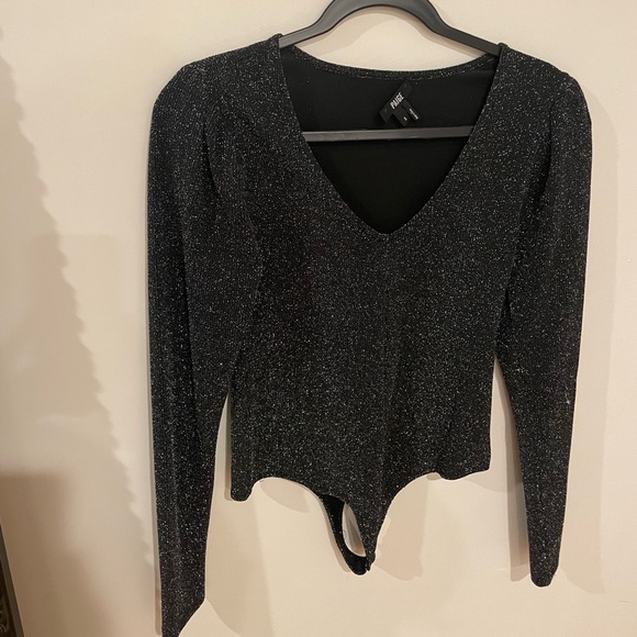 PAIGE Metallic Bodysuit Small Puff Sleeve - Picture 3 of 8